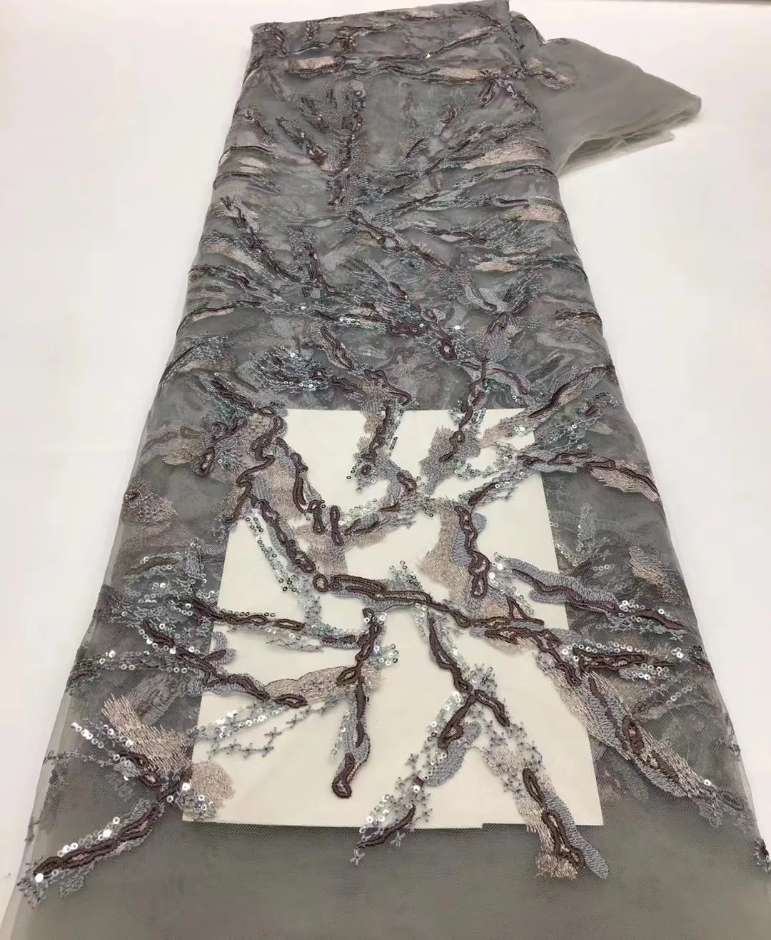 

New Arrival Hand-Made African Groom Lace Fabric 2022 High Quality French Tulle Net Special Sequins For Nigerian Wedding