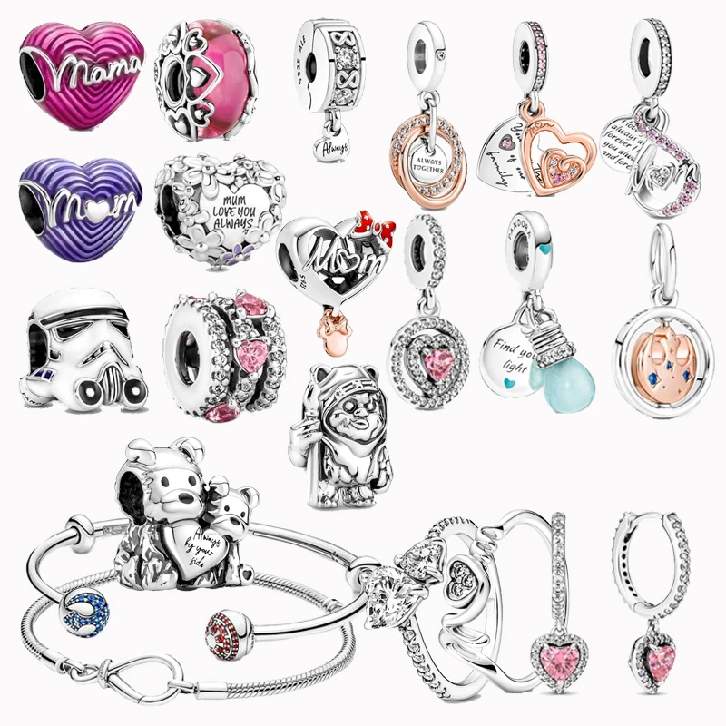 

2022 spring summer new arrival love pacifier for Pandora original diy handmade pendant charm beads jewelry gift mother's texture