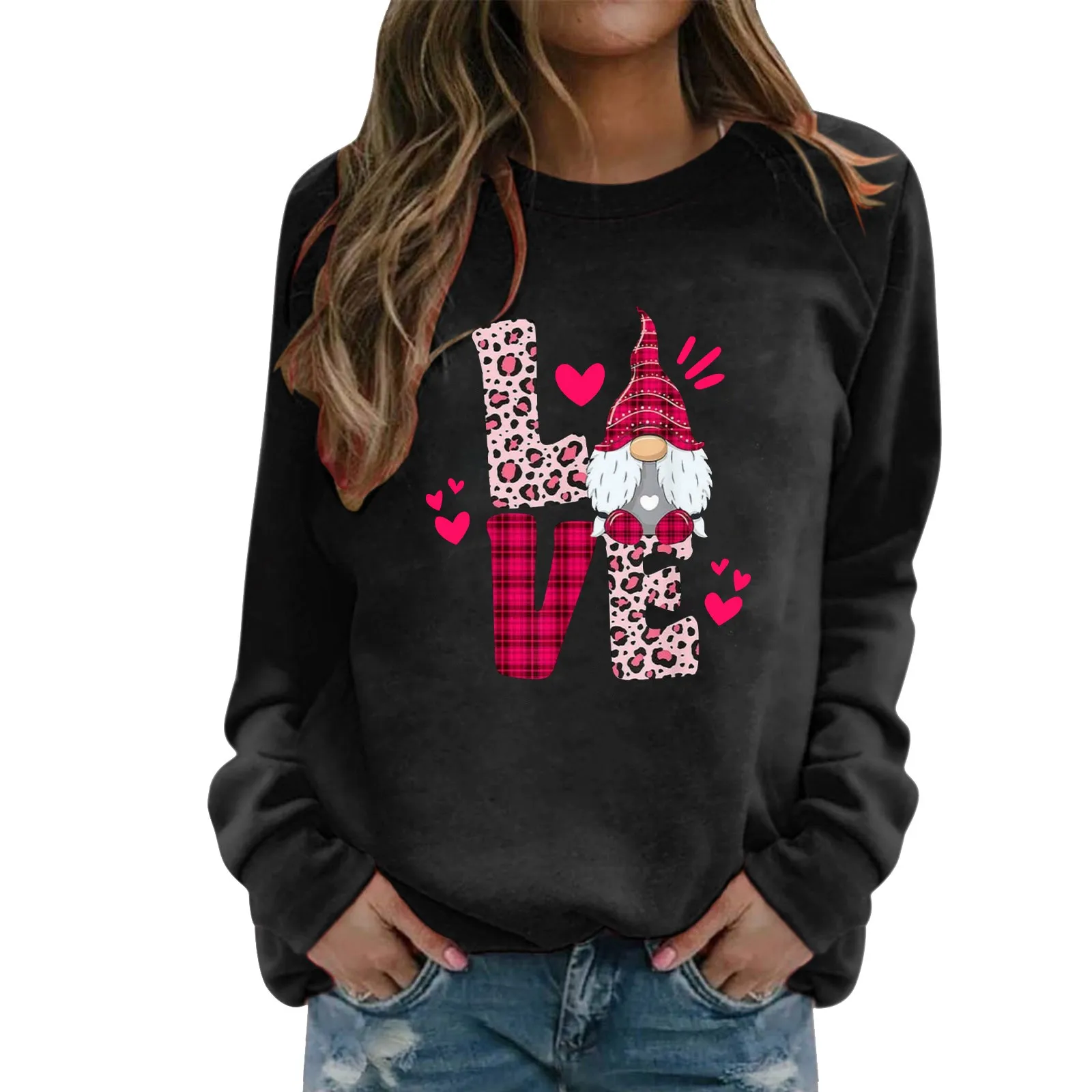 

Long Zipper Hoodie Women Valentine's Day Women's Sweatshirt Crew Light Hoodies Women Pullover Distressed Sweatshirts