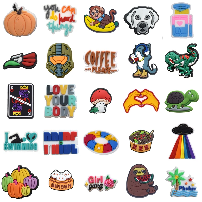 

Men Shoes Accessories Kids Women Charm Boy Decorations for Crocs Girl Packs Para Pins Set Jeans Gifts Shoe Charms Wholesale Bulk