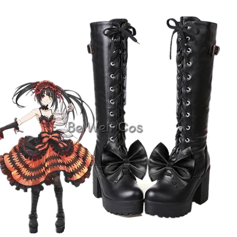 

DATE A LIVE Tokisaki Kurumi Кошмар Хэллоуин обувь игра Tokisaki Kurumi черный цвет