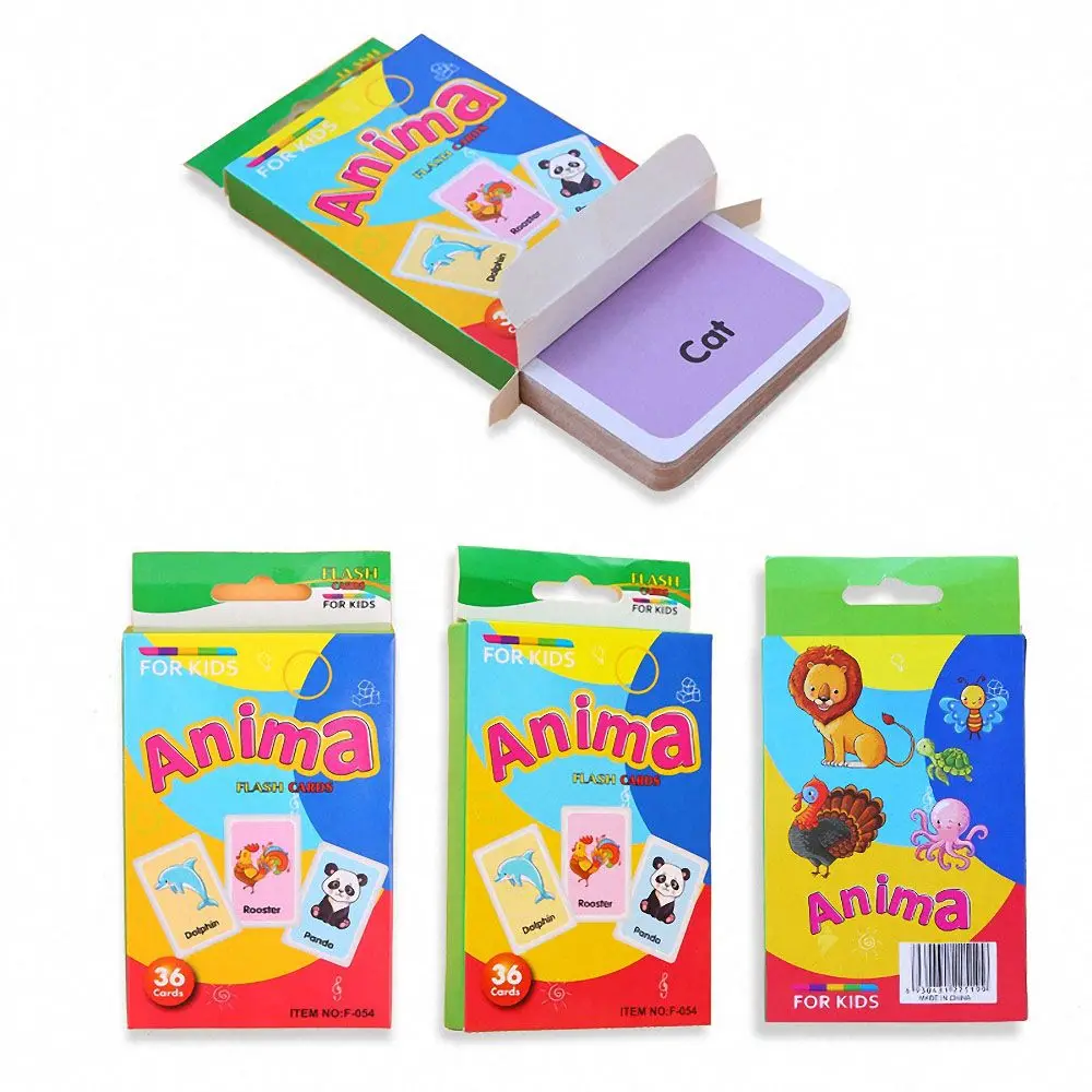 

36Pcs Kids Shape Animal Colorful cognition Teaching Card Flash Puzzle Infant Early Education Learning Toy Gifts for Children