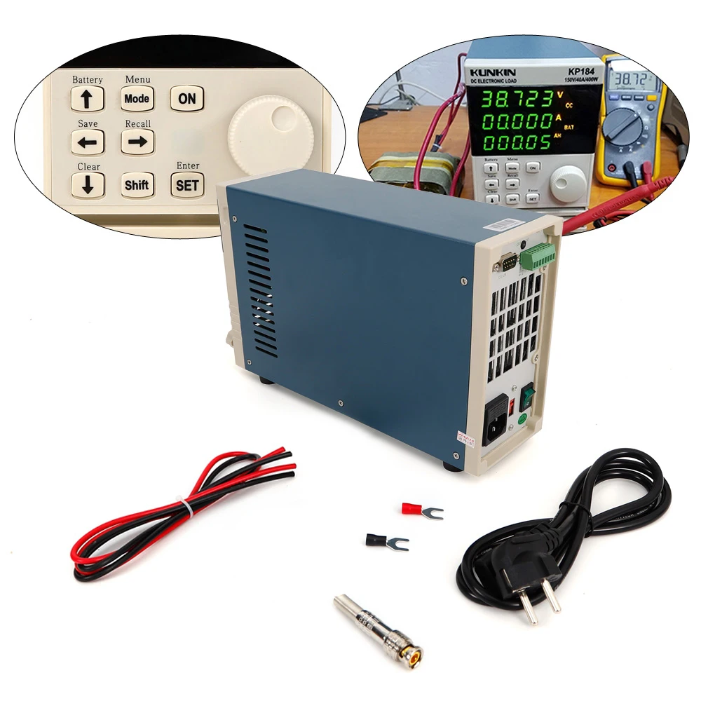 

KP184 DC Electronic Load Battery Capacity Tester RS485/232 400W 150V 40A