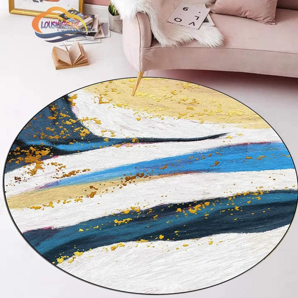 

Современная мода ручная роспись красочная фотография офисная комната маленький свежий круглый ковер напольный коврик