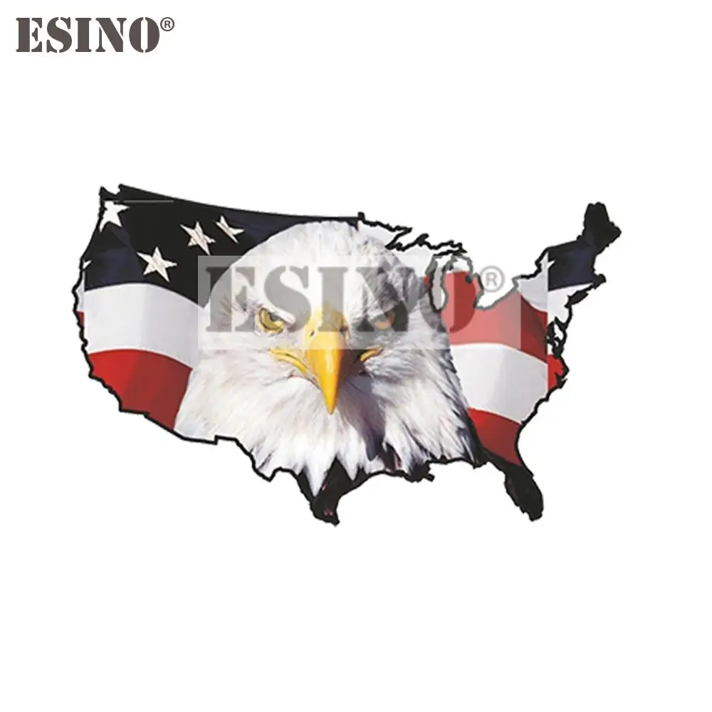 

Автомобильный Стайлинг креативный Флаг США карта Летающая ястреб голова наклейка мультфильм ПВХ водонепроницаемый Автомобильный кузов на...