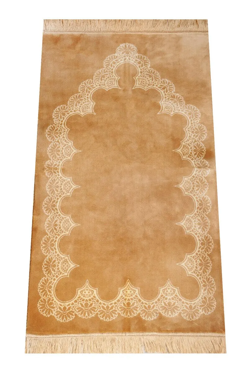 

Коврик IQRAH толстый специальный роскошный бархатный молитвенный гранит-горчичного цвета