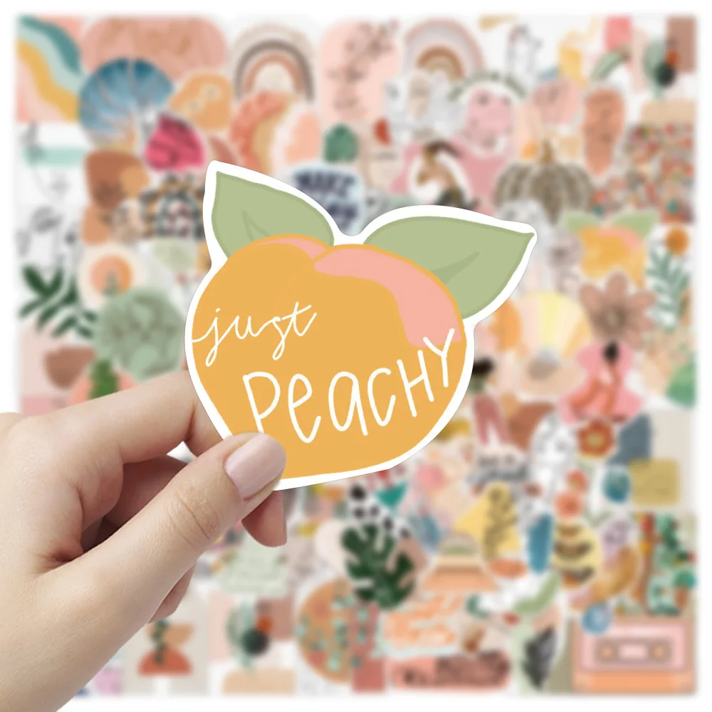 

100pcs Cute Ins Bohemian Graffiti Stickers for Luggage Helmet Phone Trolley Case Home Decoration Korean Kids Stationery Stickers