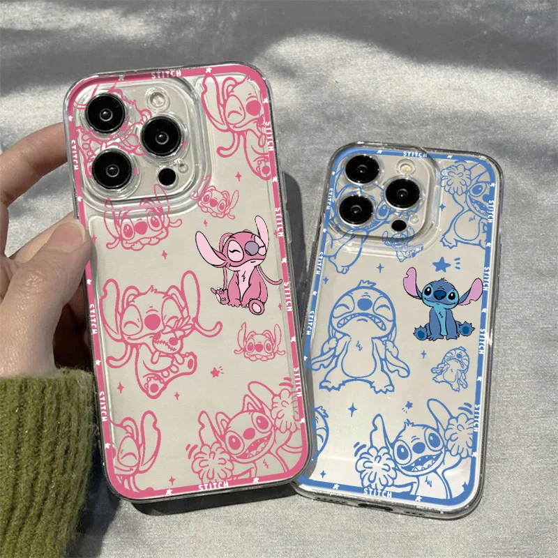 Disney Stitch And Angel Cute для OPPO A16 31 5 53 55 60 72 76 78 92 9 97 98 2 92S K11 F11 Pro Прозрачный космический