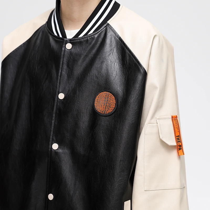 Youth Trend College Varsity Clothing Hip Hop Casual Leather Jackets Baseball Uniform Baseball Jackets For Men