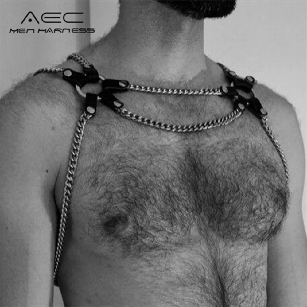 

Чувственное Мужское нижнее белье на цепочке, унисекс, серебряная портупея для тела, мужское интимное Ювелирное Украшение на грудь, на День святого Валентина