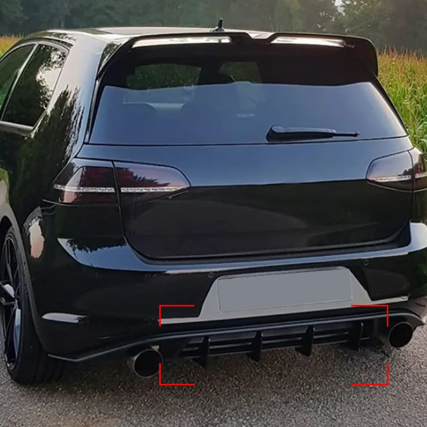 Для Volkswagen VW Golf 7 5 GTI MK7.5 2017-2021 4 ласты диффузор для заднего бампера автомобиля флаг