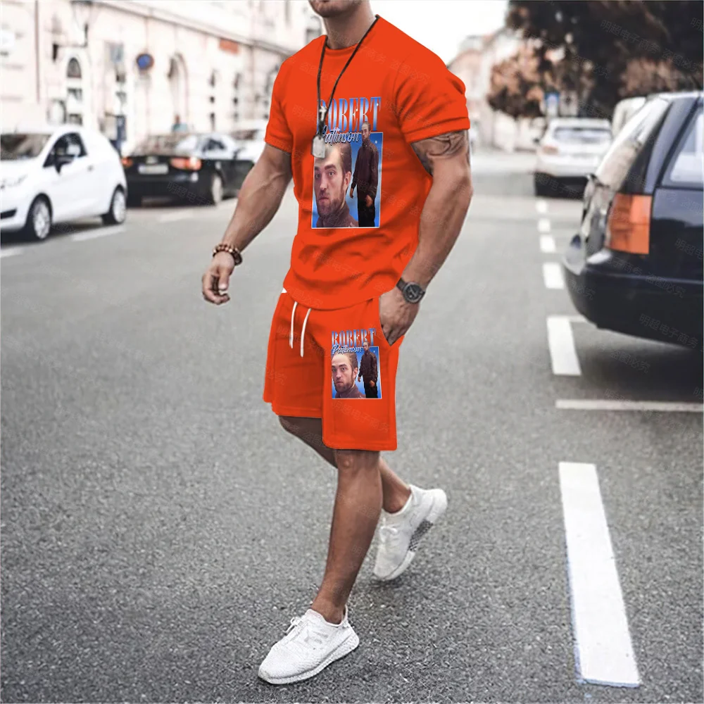 Funny Robert Pattinson Standing Meme T-Shirt Short Sleeve Men's Shirt Top Rob T-Shirt Fashion Shorts Item