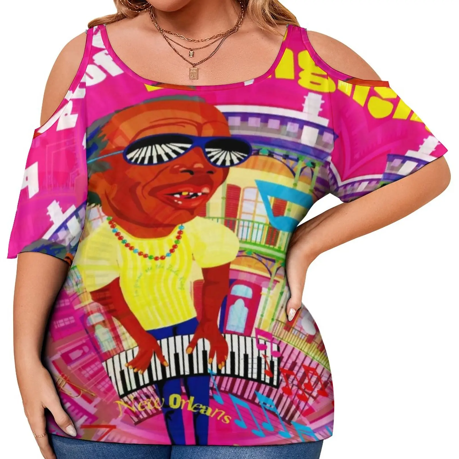 

Jazz Festivals T-Shirt JAZZ GUMBO Professor Stylish T Shirts Short Sleeves Print Tshirt Women Casual Top Tees Plus Size 4XL 5XL