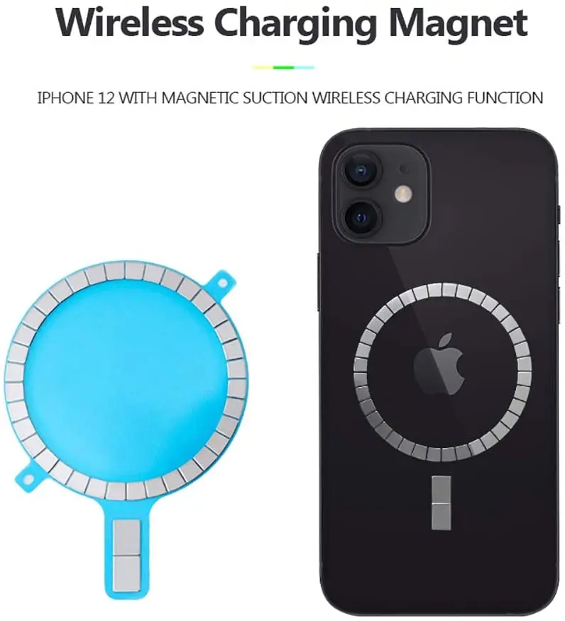 

2Pcs/lot Hot Sale Mag Safe sticker For iPhone 12 Pro Max 11 XS S Back Cover Strong Magnet Sticker Wireless Charging Magnetic