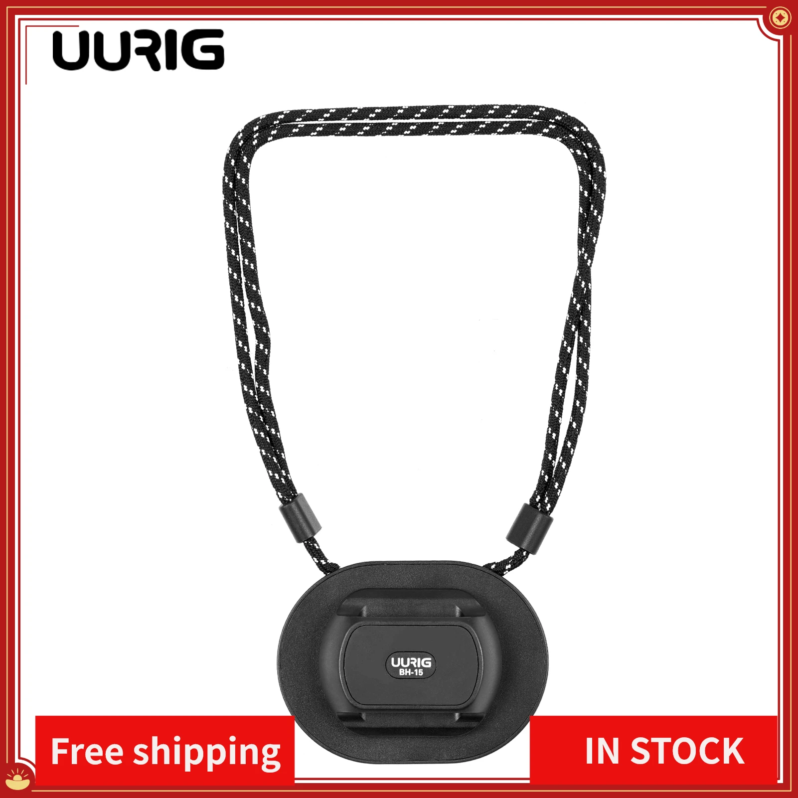 UURIG BH-15 Universal Body Camera Mount Magnetic Neck Holder Camera Mount Replacement for Most Body Cam Stick to Clothes