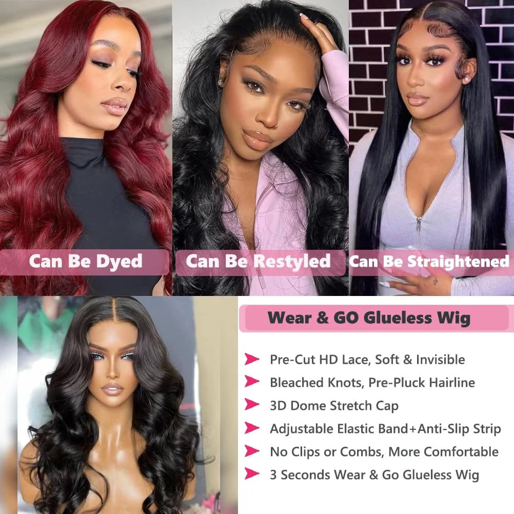 Фото Wear And Go Body Wave 100% парик из натуральных волос, предварительно выщипанные, готовые к ношению для женщин, предварительно вырезанные 13x6 Hd, парики с кружевной передней частью, распродажа №5