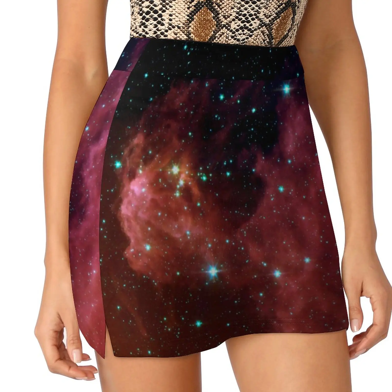 

Starry Night Print Skirt Spring Orion Nebula Street Wear Casual A-line Skirts Mini Skirt Woman Custom Oversized Short Bottoms