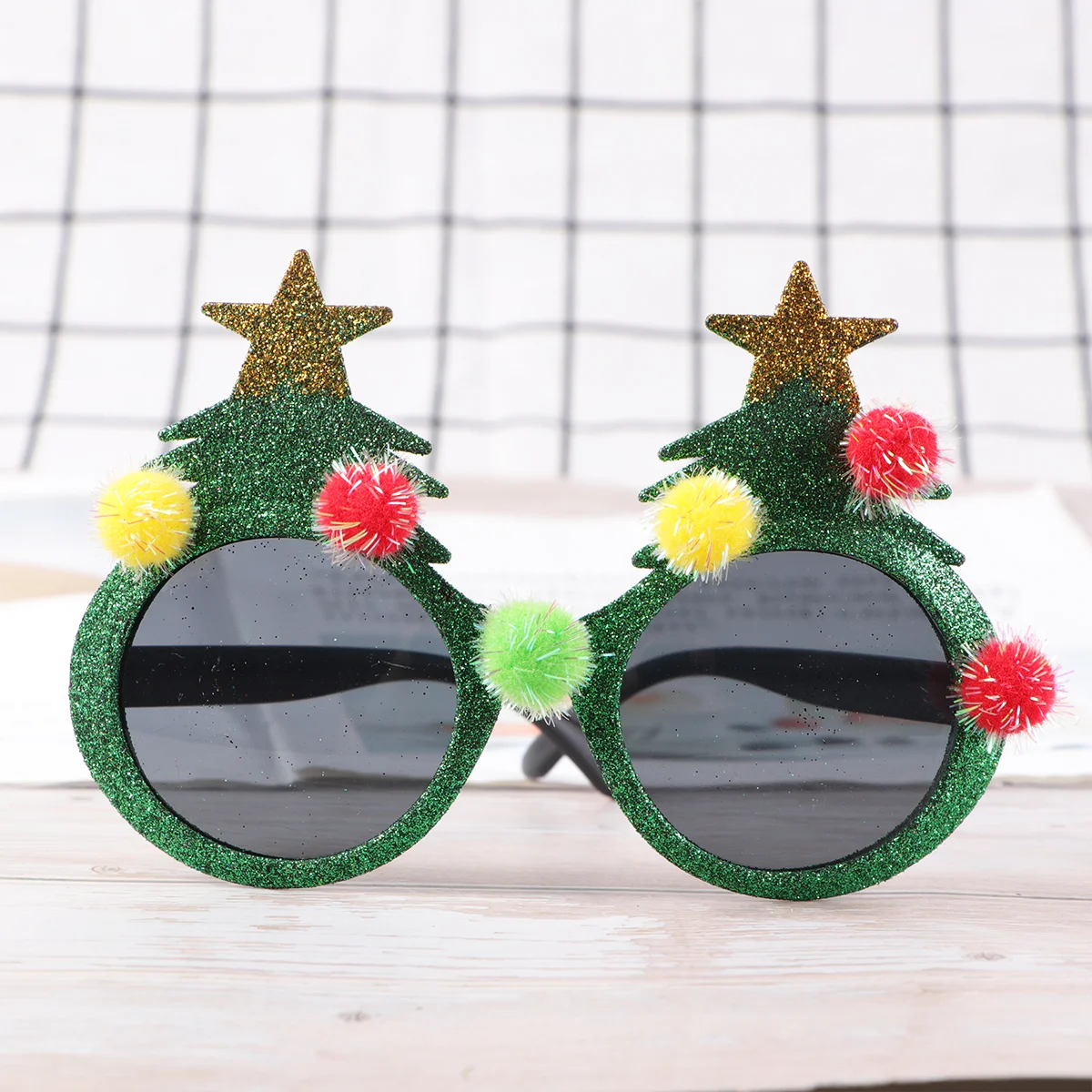 

Christmas Eyeglasses Glasses Tree Partycostume Eyewear Santa Holiday Novelty Cosplay Eyeglass Frame Prop Props Funny Booth Claus
