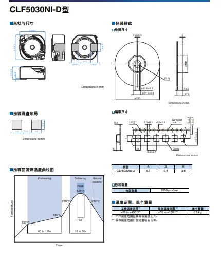 100% новый (5-10 шт.) CLF5030NIT-101M-D 5,3x5 мм SMD 100 мкГн ±20% 400 мА AEC-Q200 Силовой индуктор (art.: 3920db49cdadd) - 3920db49cdadd