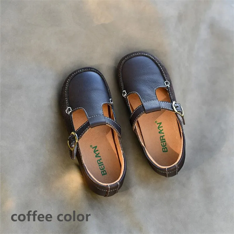 Школьная кожаная обувь в стиле ретро для девочек новинка весны 2022 модная детская