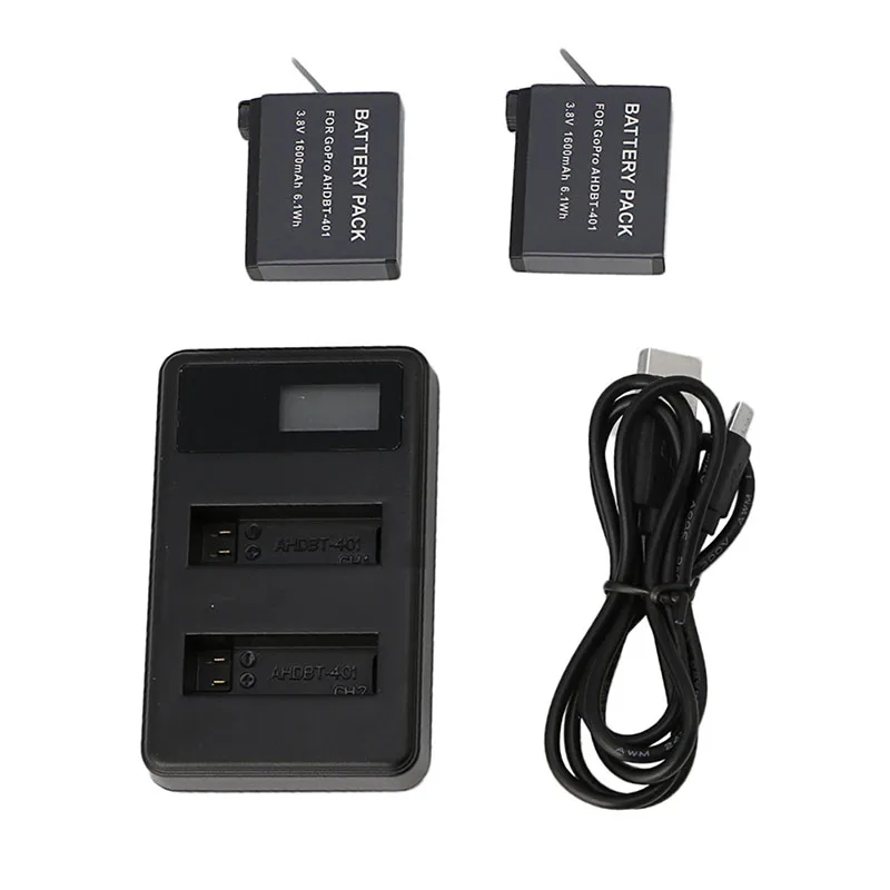 

2x1600 мАч аккумулятор AHDBT-401 + двойной USB Новый