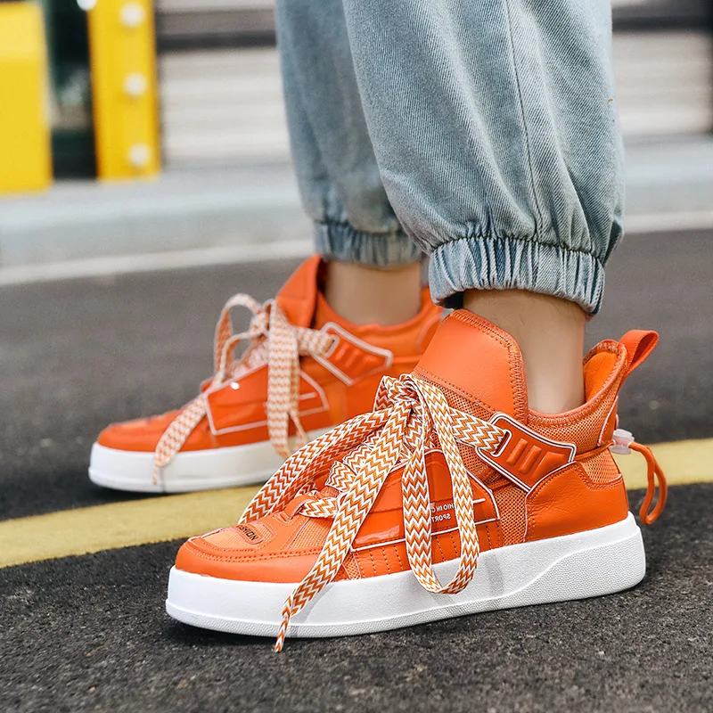 Luxury Designer Men's Skateboard Shoes Orange Platform Shoes Men Canvas Sneakers Classic Skate Shoes Canvas Shoes Sneakers 2023