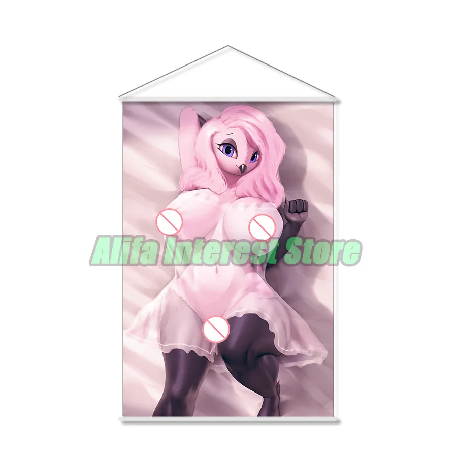 Пушистая птица Вивиан Роза аниме настенный свиток висячий постер домашний декор