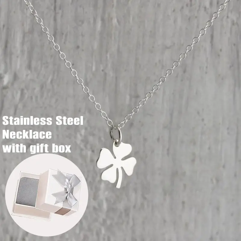 

Stainless Steel Four Leaf Clover Pendant Snake Chain Necklaces for Women Choker Necklace Jewelry Party Birthday Gift New