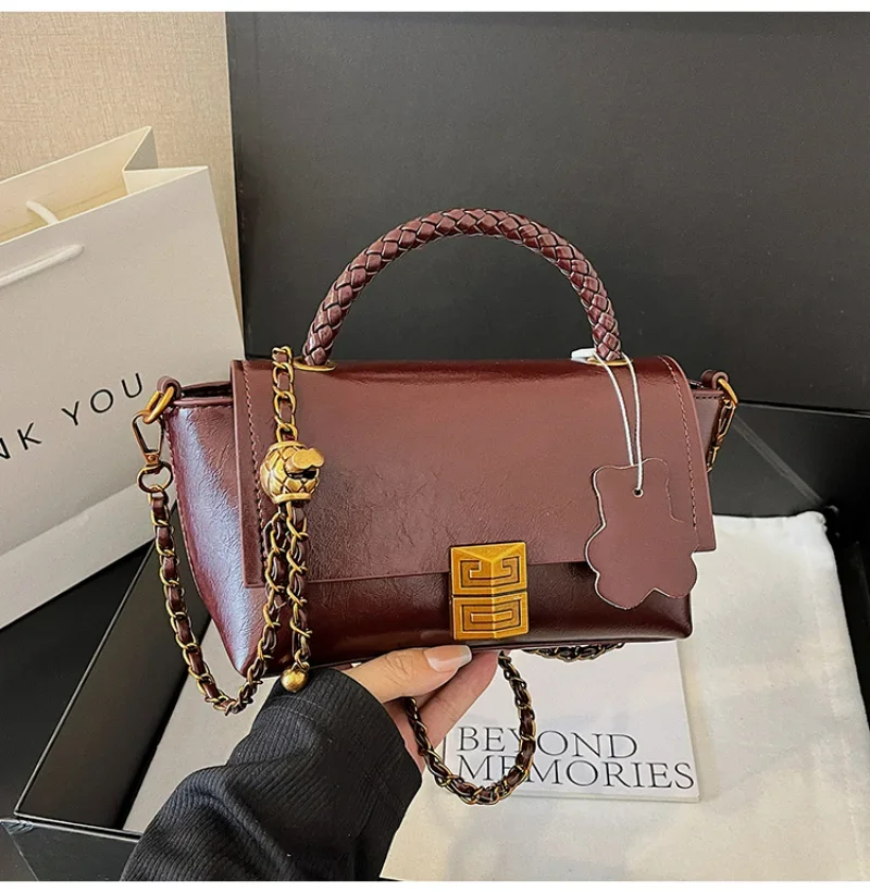 Модная Фиолетовая Женская Сумка Через Плечо Из Змеиной Кожи Квадратная Большой