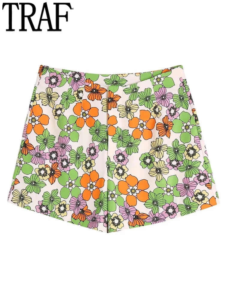 

Шорты женские летние с завышенной талией, с цветочным принтом