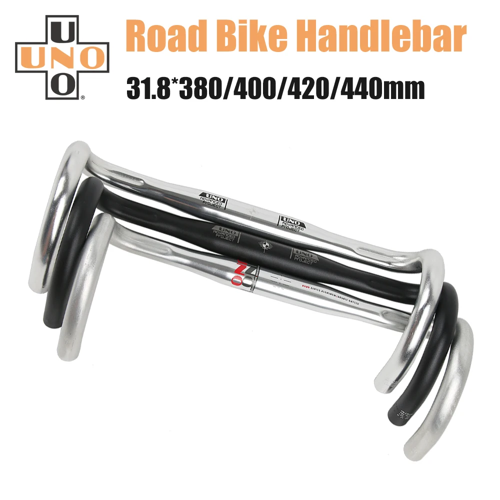 

Сверхлегкий Руль для гоночного велосипеда UNO CR12, 31,8 мм, сгибающийся руль для велосипеда, 380/400/420/440 мм, ручка для дорожного велосипеда