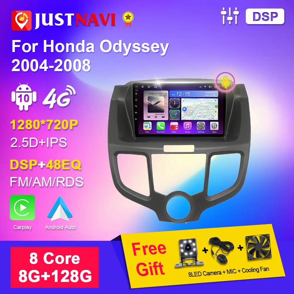 

Автомобильный радиоприемник JUSTNAVI Android для Honda Odyssey 2004-2008 Carplay мультимедийный Видео Аудио Стерео Авторадио плеер навигация GPS DSP