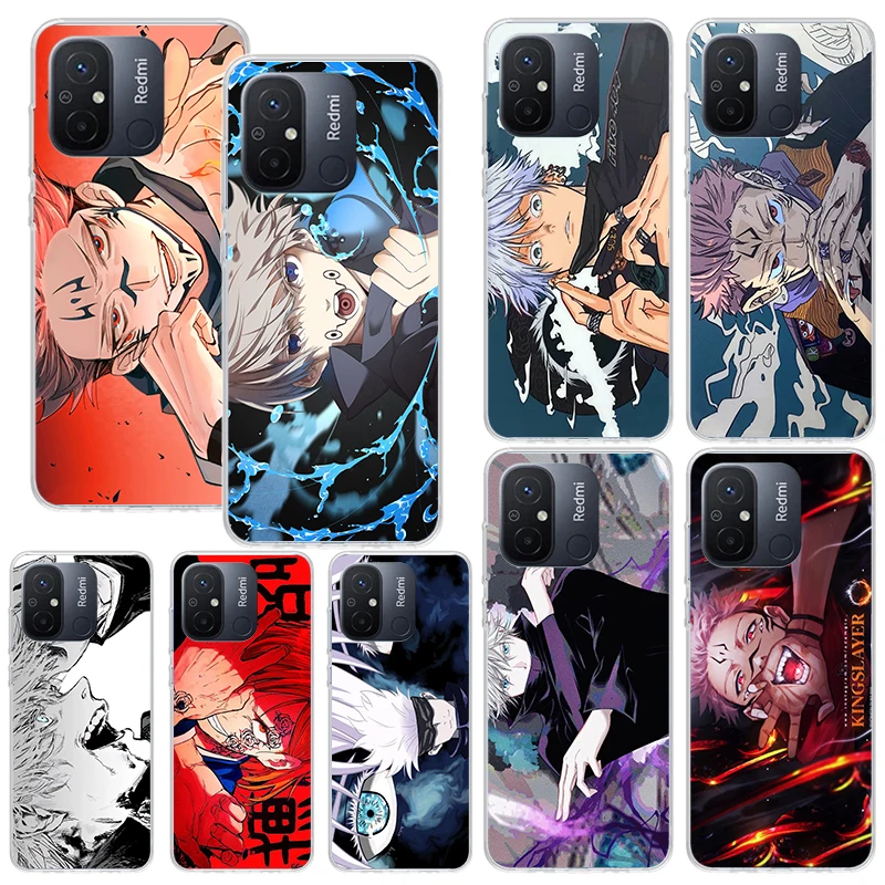 Японский чехол для телефона аниме Jujusu-Kaisen Xiaomi Redmi 12C 12 10C 10A 10 9C 9A 9T 9 8A 8 7A 7 6A 6 Pro K70 K40 K20