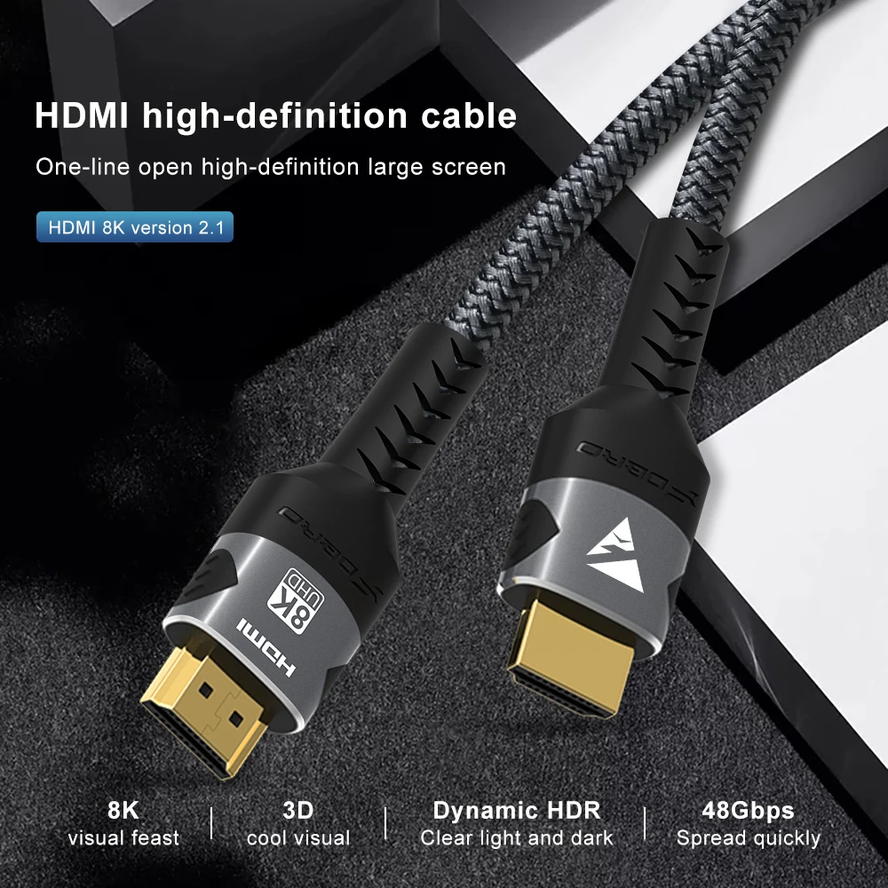 8K HDMI-совместимый кабель 4K @ 120 Гц 60 HDMI 2 1 48 Гбит/с адаптер для RTX 3080 eARC HDR видеокабель