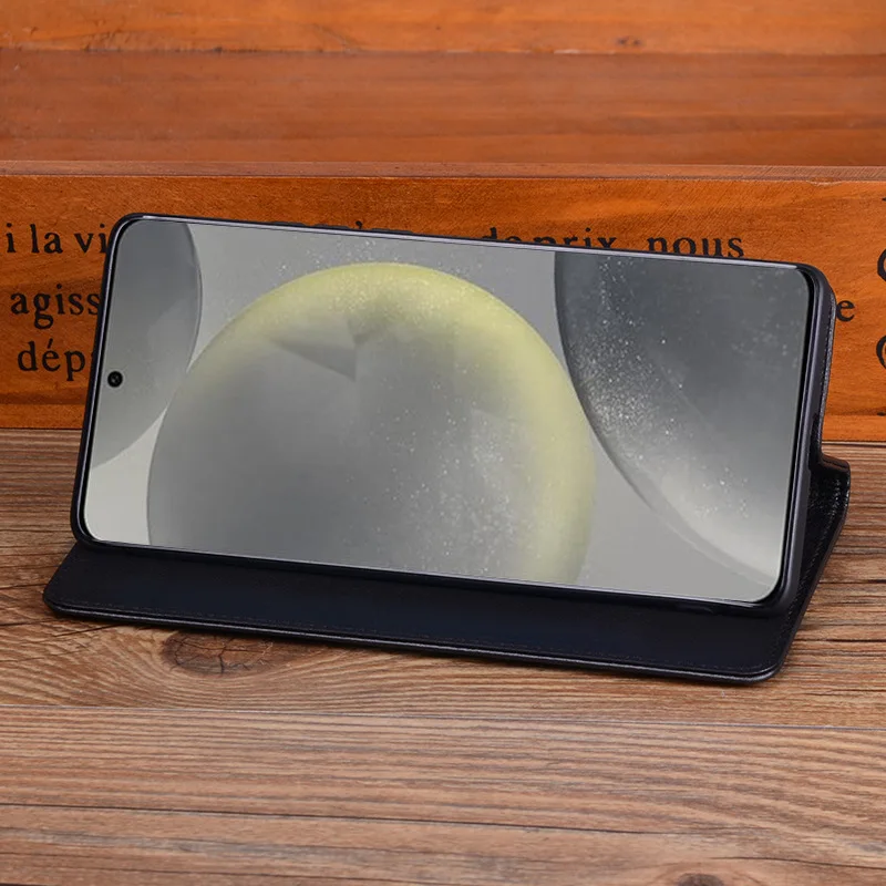 Wobiloo флип-чехол из натуральной кожи для Samsung Galaxy S24 S22 Ultra Plus кожаный полупакет