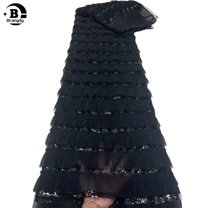 Кружевная ткань с блестками 2024 Высококачественная нигерийская французская