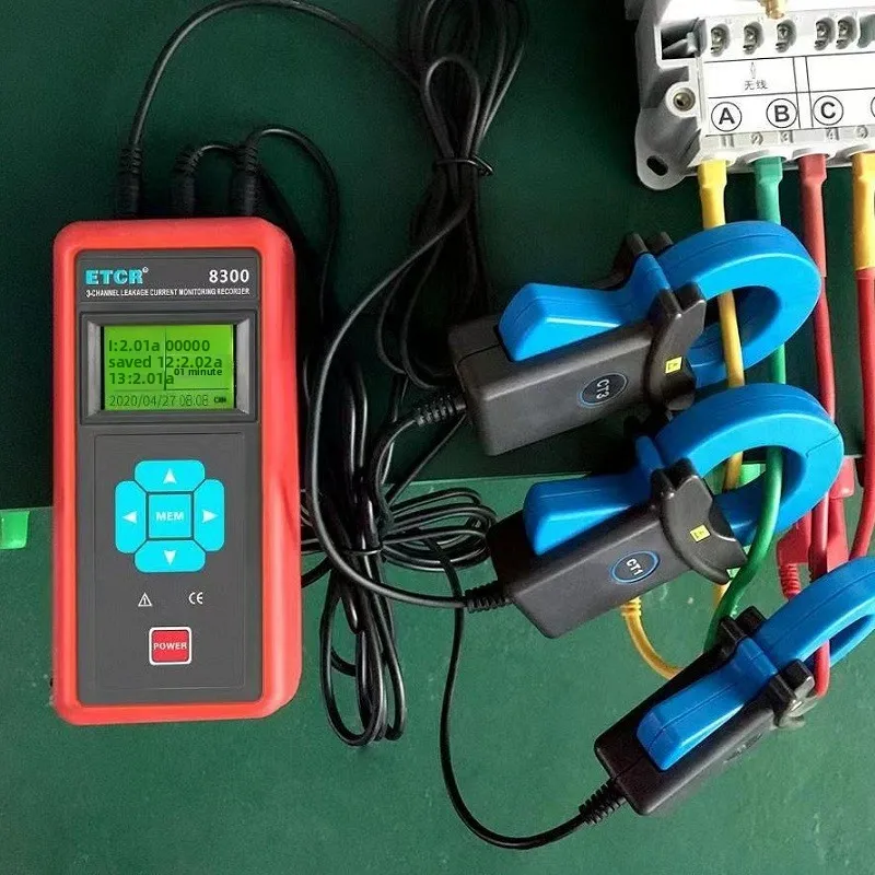 Фото Трехканальный измеритель тока утечки ETCR8300/ETCR8300A с цифровым дисплеем, 500А/20А, для онлайн-мониторинга в реальном времени №5