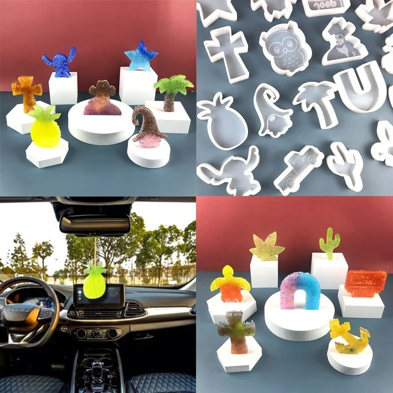 

Cartoon Animal and Plant Shape Car Incense Silicone Mold DIY Soap Epoxy Mould Gypsum Candle Silicone Mold Resin Accessories