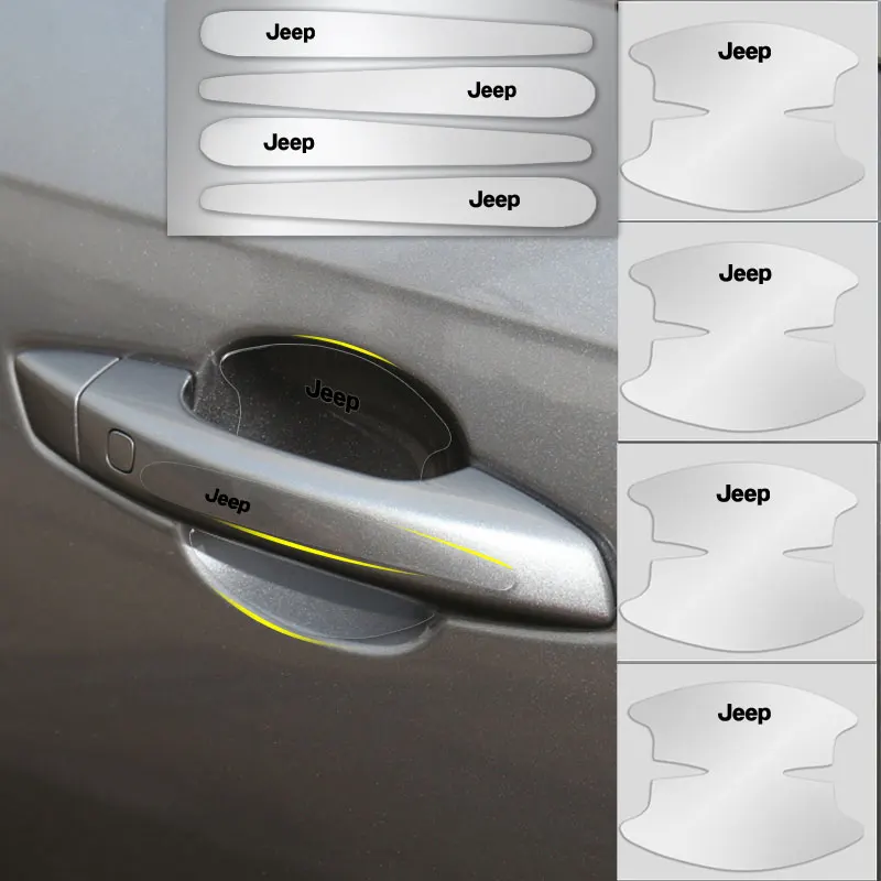 

Car Door Handlel Scratch Protective Invisible Stickers Silicon Protection Strip for JEEP Cherokee Commander Renegade Wrangler