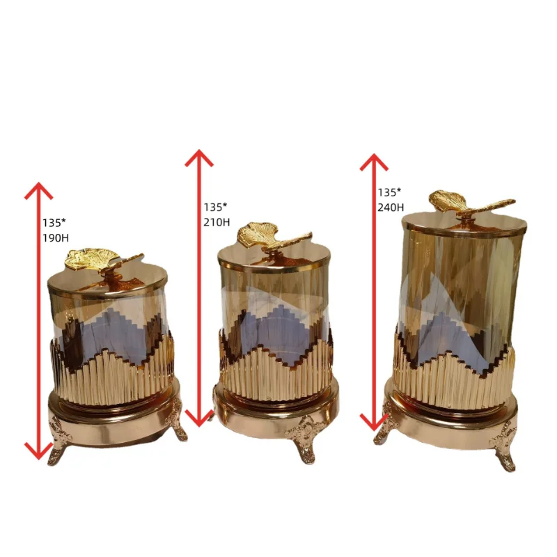 Стеклянная банка для сушеных фруктов Золотая ваза металлические ювелирные