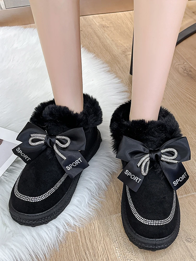 

Женские ботинки, новинка 2022, зимняя обувь с круглым носком, австралийская обувь на плоской подошве, роскошные дизайнерские модные женские б...