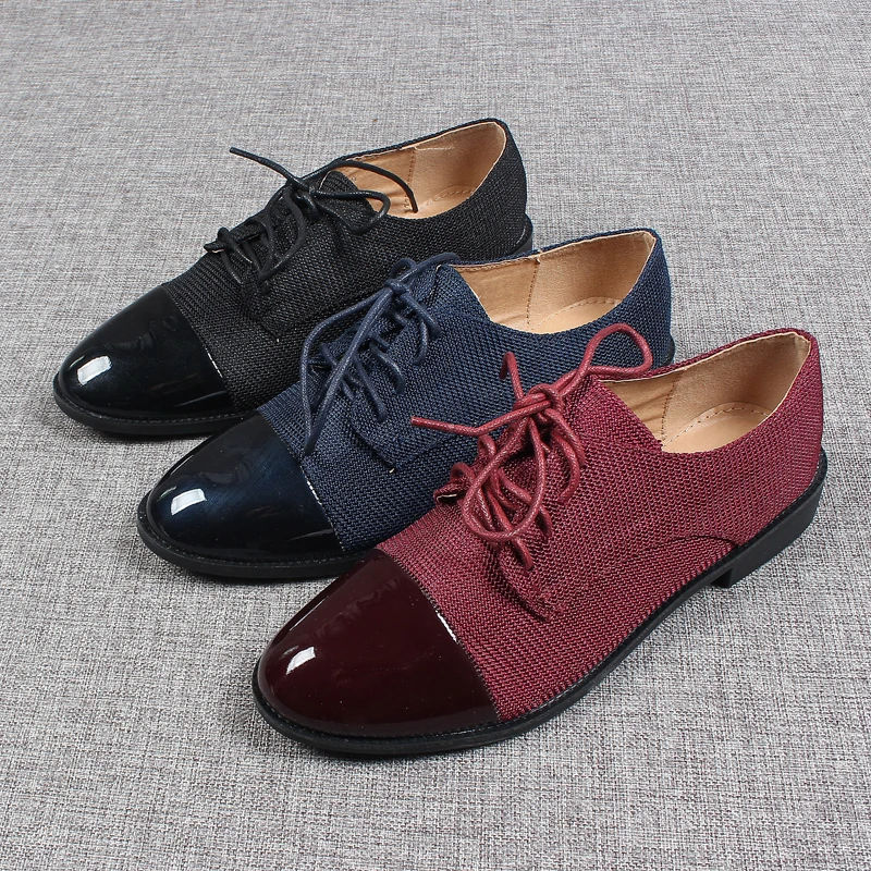 

Shoes Woman Flats Casual Female Sneakers Shallow Mouth Mixed Colors Modis Round Toe Low Heels British Style Dress On Heels Big S