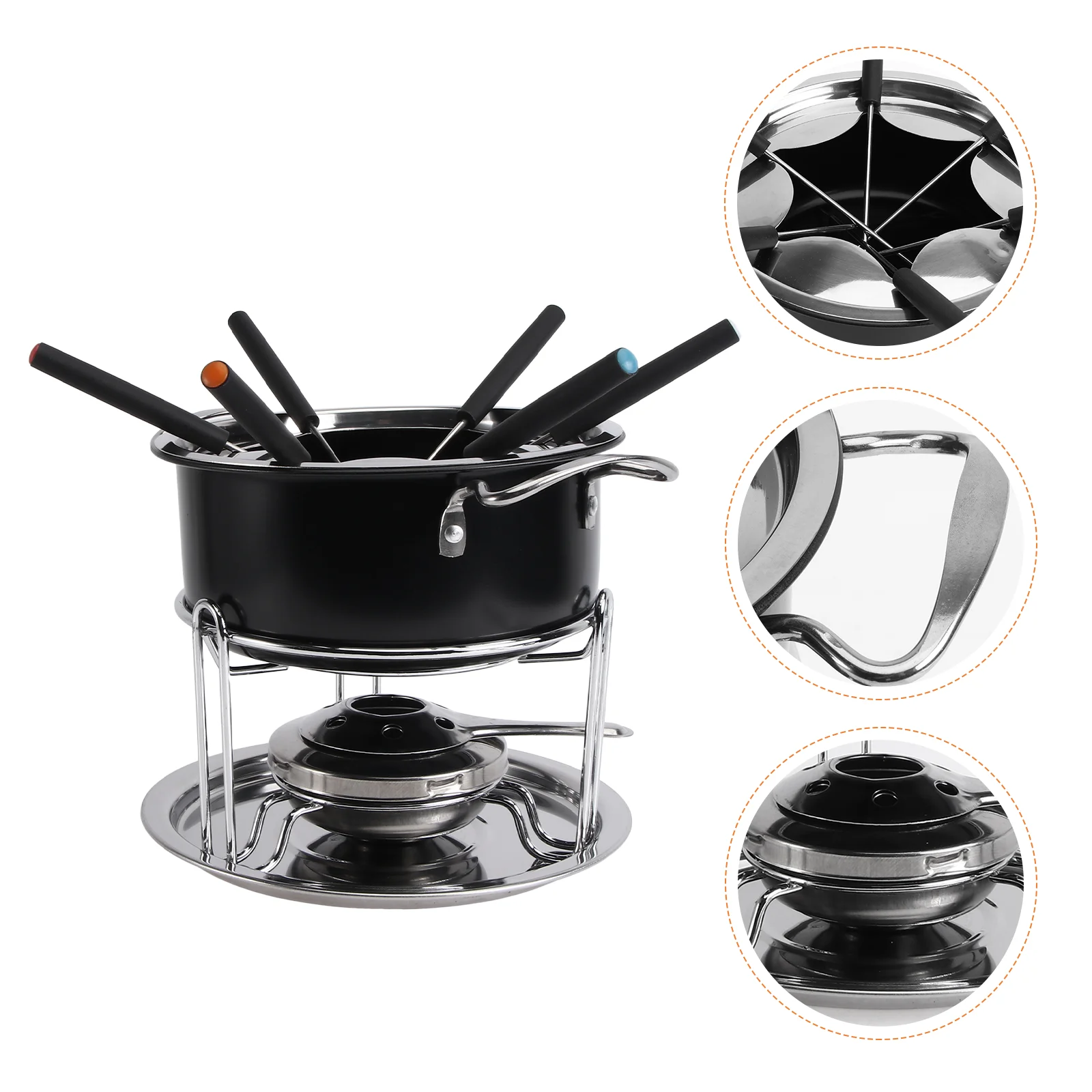 

Fondue Pot Chocolate Melting Butter Boiler Steamer Fuel Paste Double Fountain Seasoning Cheese Warmingwarmer Set Kitchen Pan