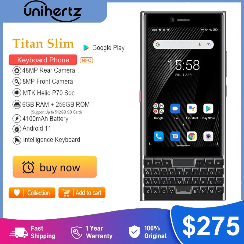 Unihertz TITAN телефон, 6 ГБ 256 ГБ, Android, английский, русский, Восьмиядерный