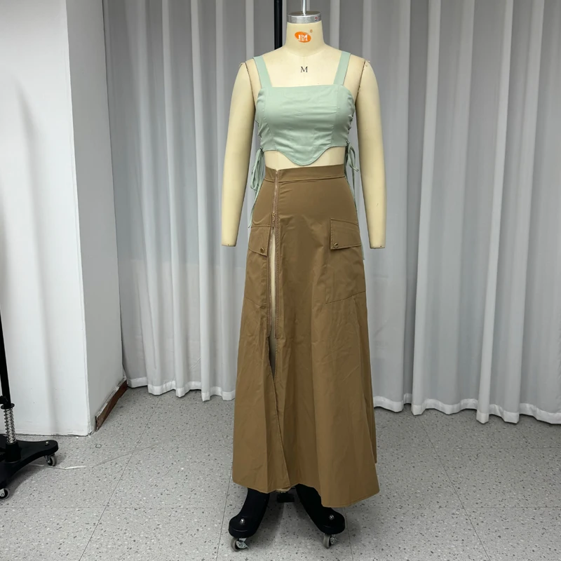 WAYTOBELE Женский летний комплект топ и юбка полиэстер