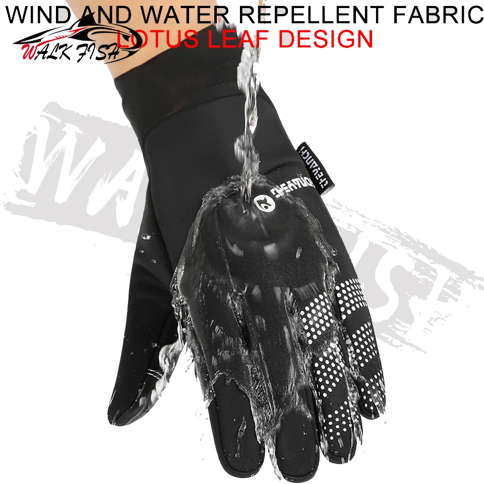 Зимние рыболовные перчатки WALK FISH водоотталкивающие ветрозащитные для