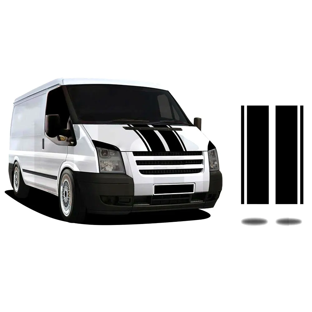

Bonnet Stripe Stickers Vinyl Decals Graphics For Ford Transit MWB LWB SWB tu-88685,22cm