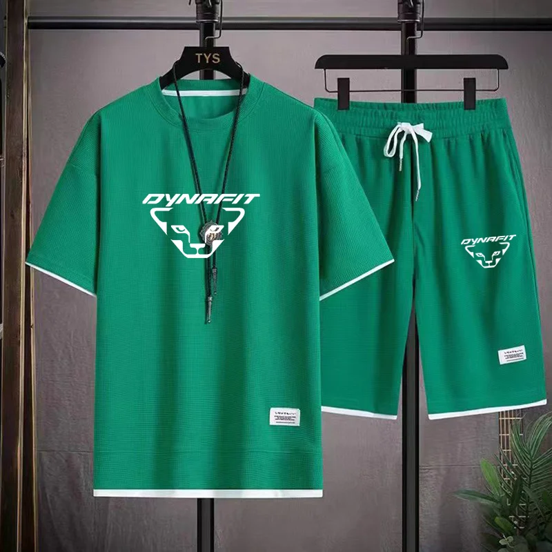 Summer Men's and Women's 2-Piece T-shirt Top+Shorts Sportswear Fashion Printing Loose Harajuku Style Street Apparel Casual Set