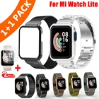 Металлический корпус, браслет для Xiaomi Mi Watch Lite, ремешок для Redmi Watch 2 lite, ремешок для часов из нержавеющей стали, защита для Mi Watch Lite, пленка