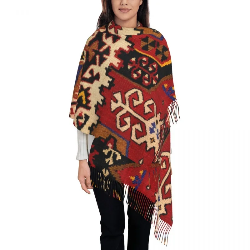 

Print Retro Boho Turkish Kilim Navaho Weave Woven Textile Scarf Winter Fall Warm Scarves Persian Tribal Ethnic Art Shawls Wraps
